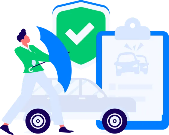 Car insured against natural calamity  Illustration