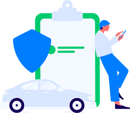 Car insured against robbery  Illustration
