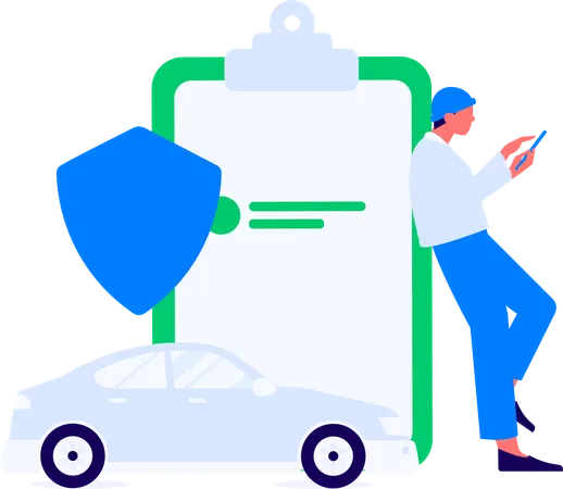 Car insured against robbery  Illustration