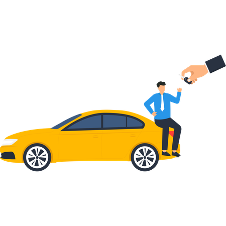 車のキーの引き渡し  イラスト