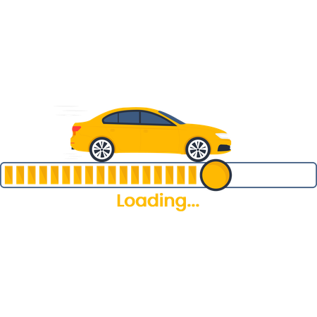 Car Loading Progress Bar  Illustration