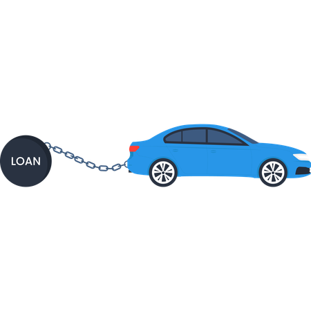 Car loan burden  Illustration