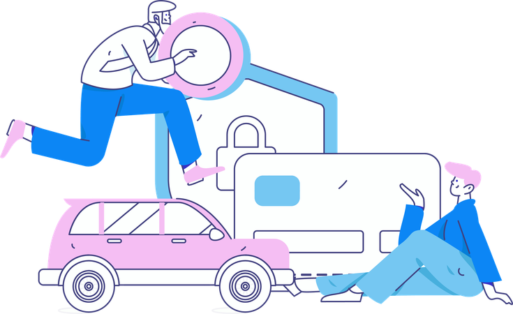 Car loan document papers  Illustration