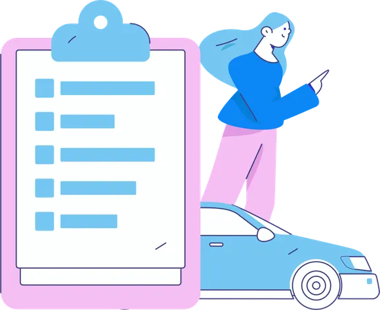 Car loan document papers  Illustration