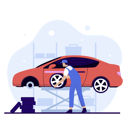 Car Maintenance  Illustration