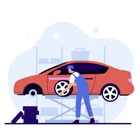 Car Maintenance  Illustration