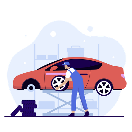 Car Maintenance  Illustration