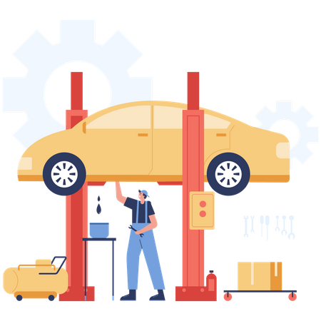 Car maintenance service Illustration