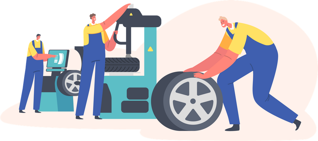 Car Maintenance  Service Illustration