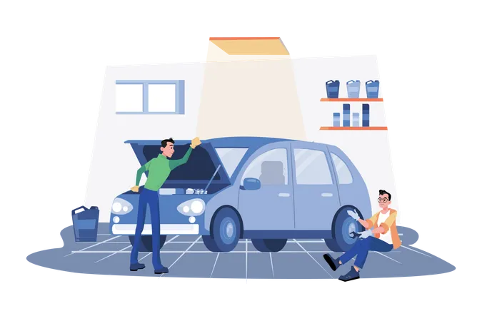 Car Maintenance Service Illustration