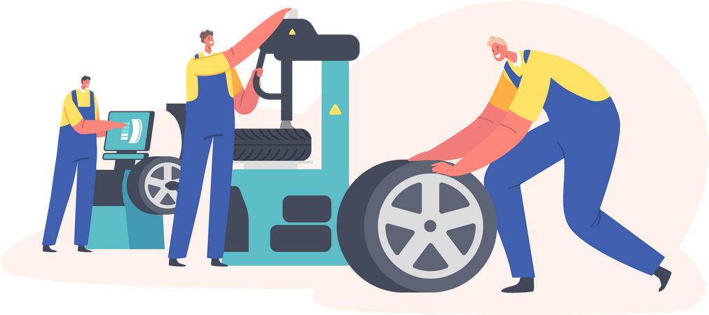 Car Maintenance  Service  Illustration