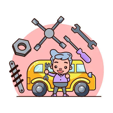 Car mechanic  Illustration