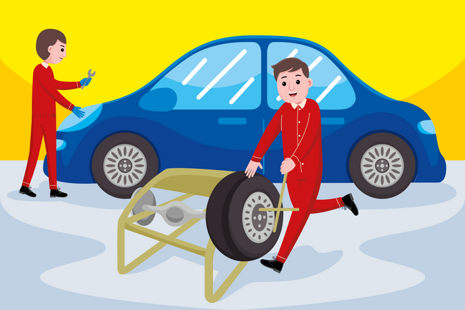Car Mechanic Illustration