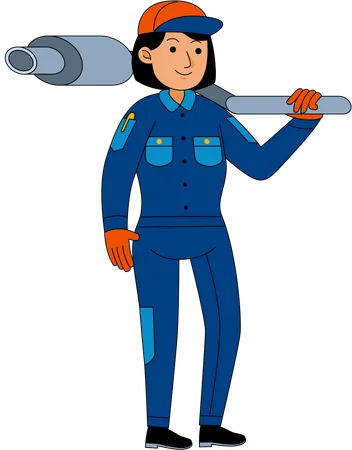 Car Mechanic working with car parts  Illustration
