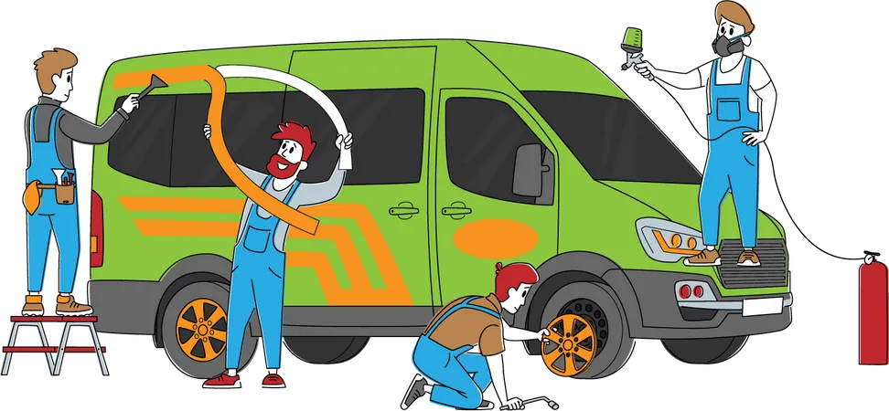 Car modification Service  Illustration