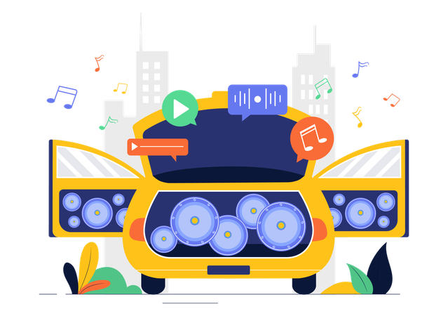 Car Music System  Illustration