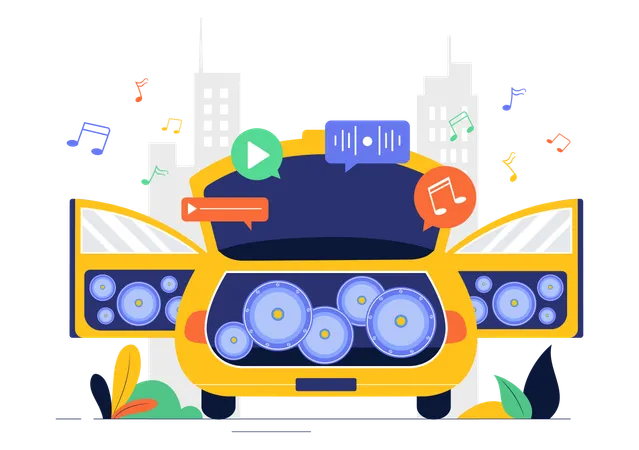 Car Music System  Illustration