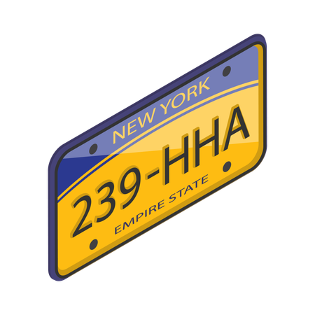 Car number plate  Illustration