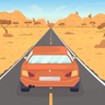 car on desert road illustration svg