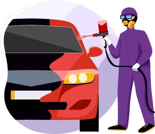 Car painting  일러스트레이션