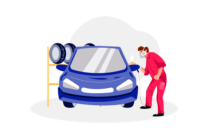 Car painting  일러스트레이션
