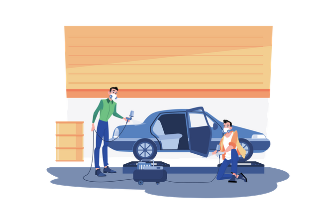 Car Painting Service  Illustration