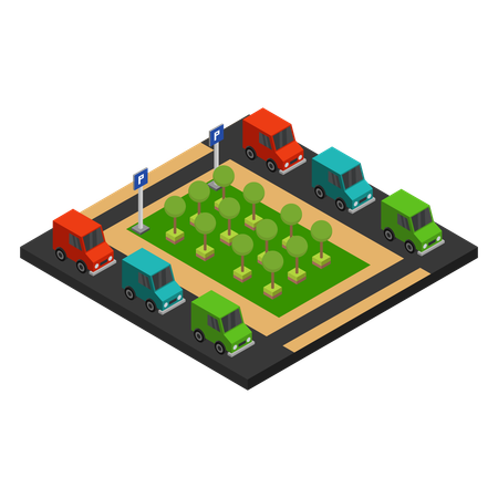 Car parking  Illustration