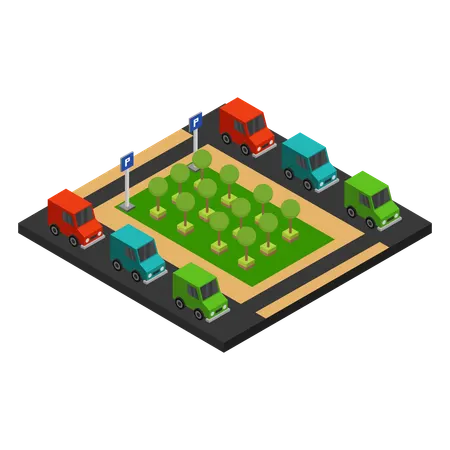 Car parking  Illustration
