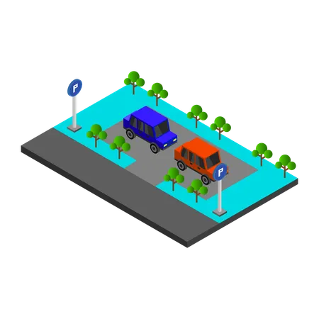 Car parking  Illustration
