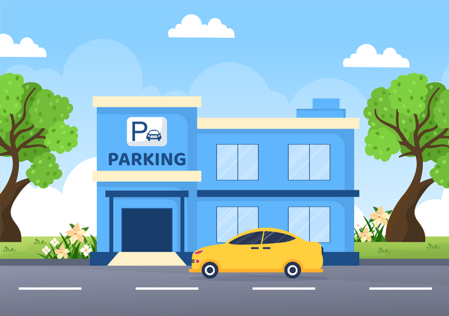 Car parking building Illustration
