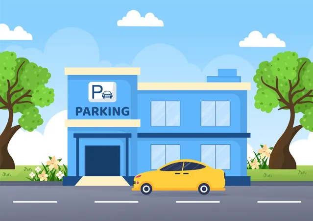 Car parking building  Illustration