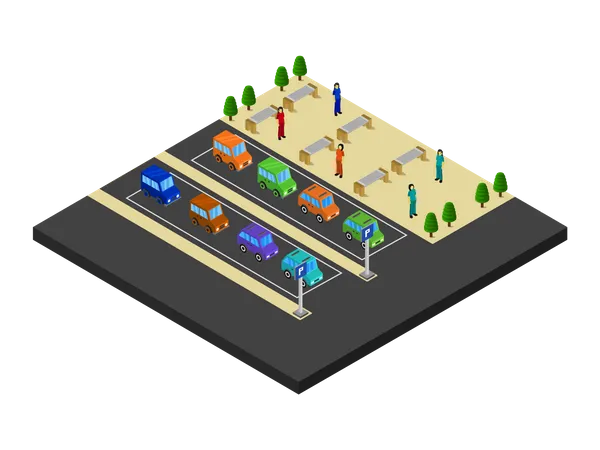 Car Parking  Illustration