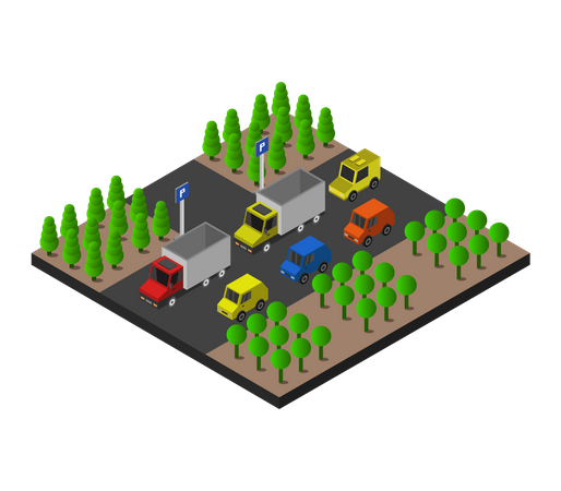 Car Parking  Illustration