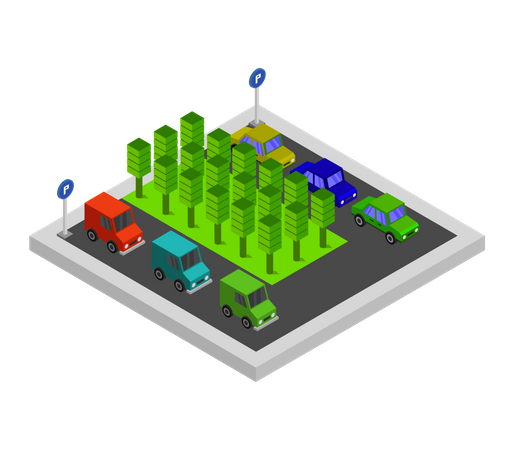 Car parking  Illustration