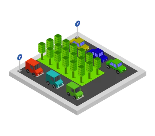 Car parking  Illustration