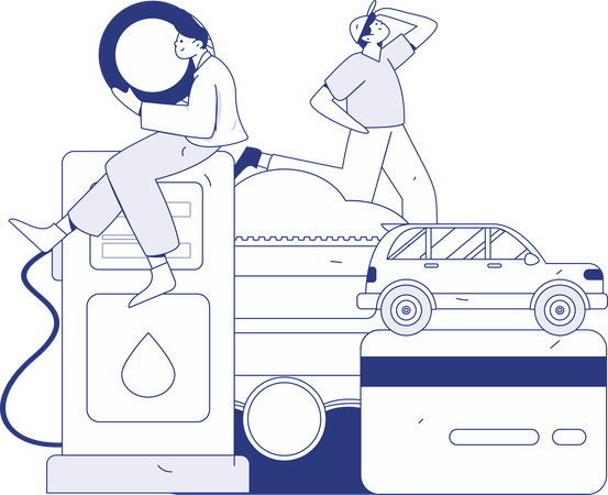Car petrol fill up  Illustration