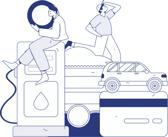Car petrol fill up  Illustration