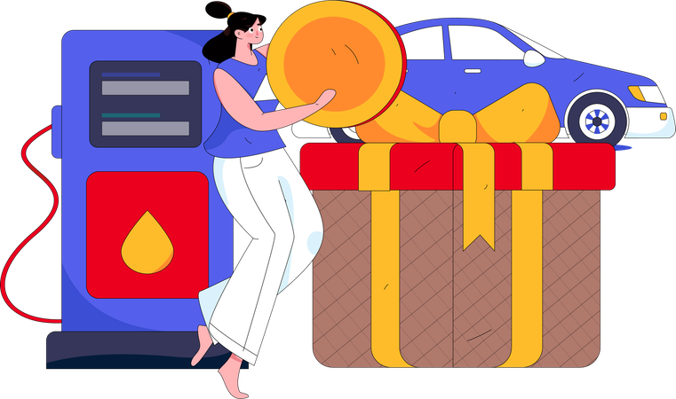 Car petrol fill up  Illustration