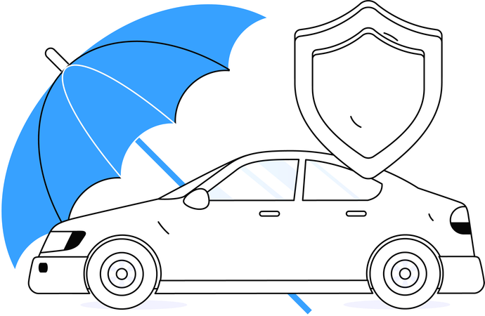 Car protection agreement taken by businessman  Illustration