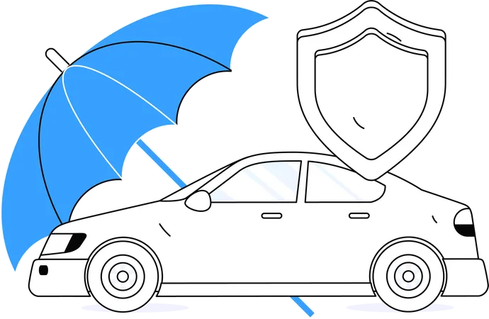 Car protection agreement taken by businessman  Illustration