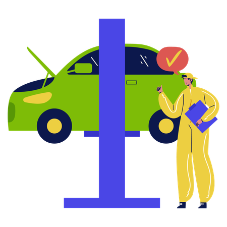 Car Quality Check  Illustration