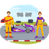 car racing driver illustrations