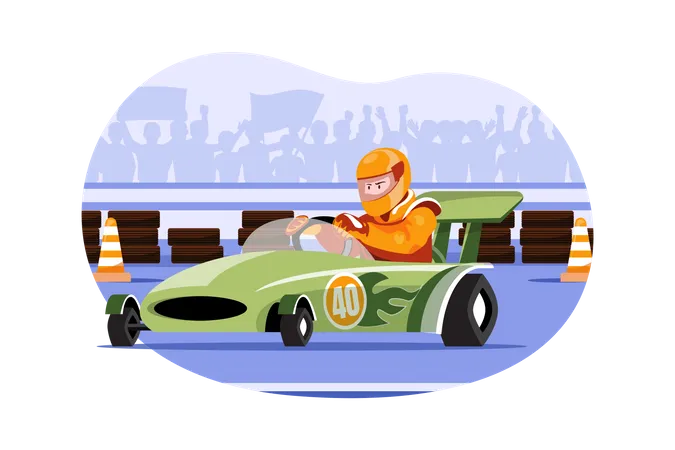 Car racer racing car Illustration