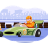 car racing illustrations