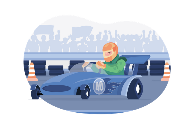 Car racer racing car  Illustration