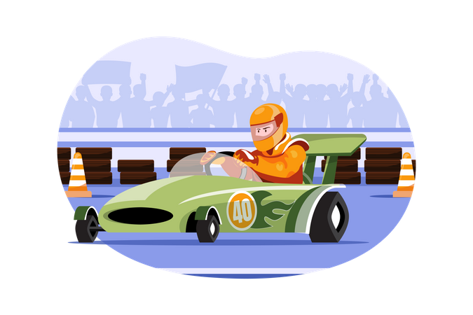 Car racer racing car  Illustration