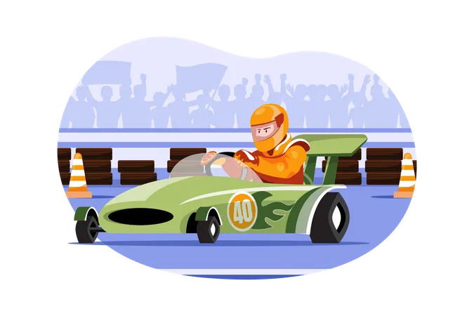 Car racer racing car  Illustration