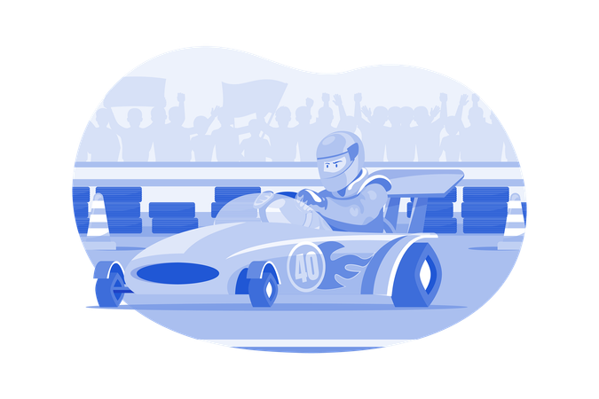 Car racer racing car  Illustration