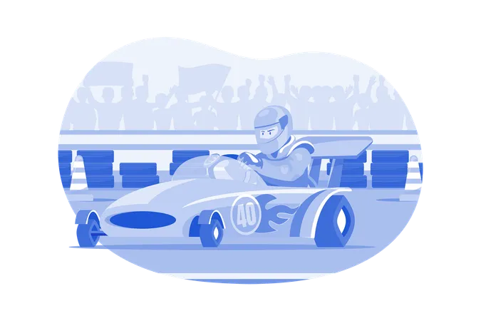 Car racer racing car  Illustration