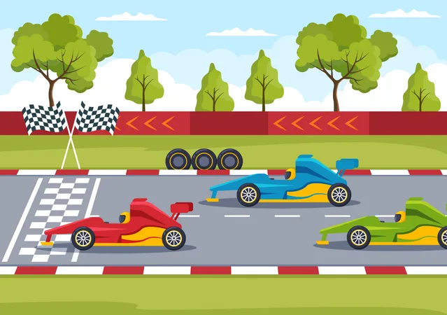 Car racing Illustration